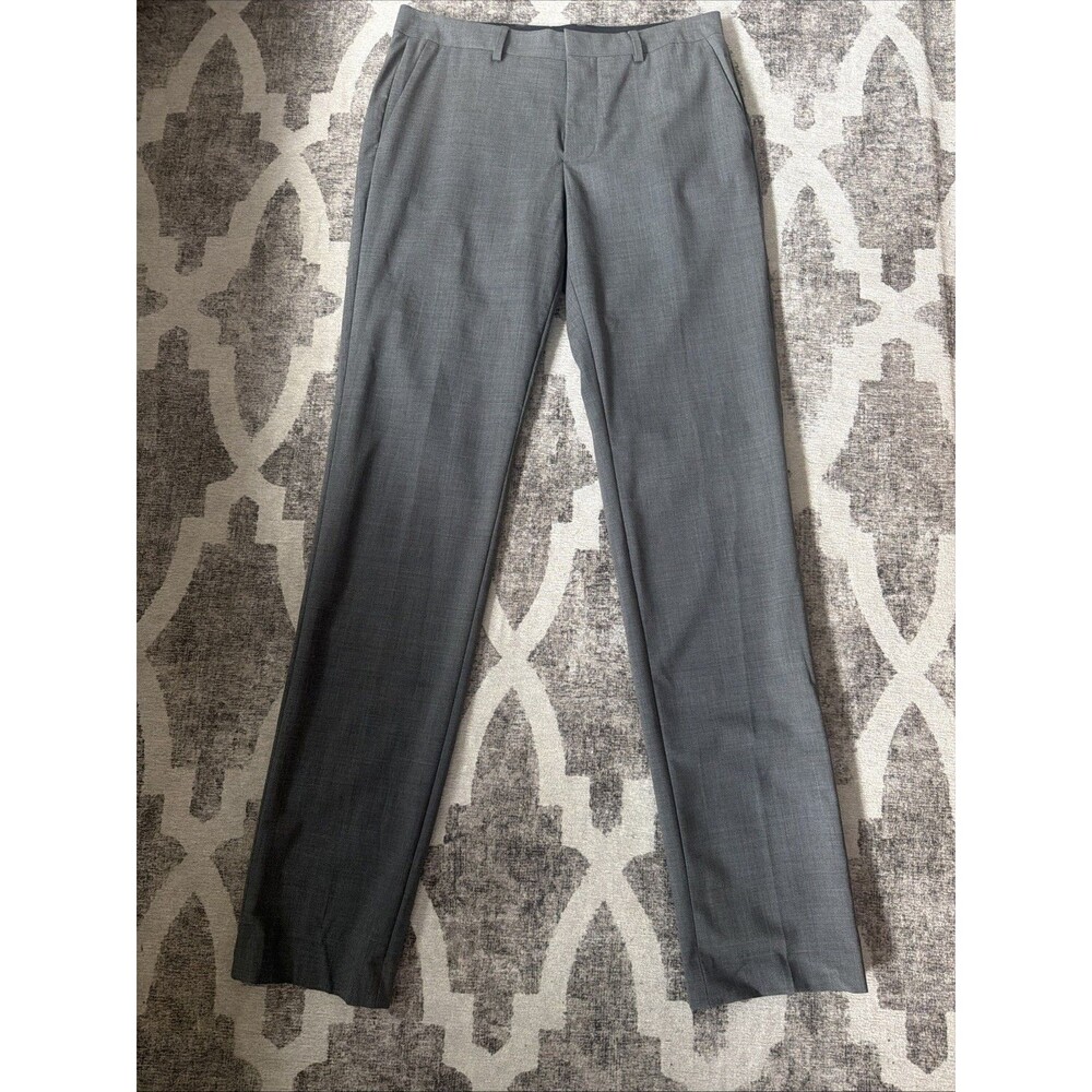 NWOT Bonobos Italian Stretch Wool Dress Pants Marzotto 31/34 Slim Fit Charcoal
